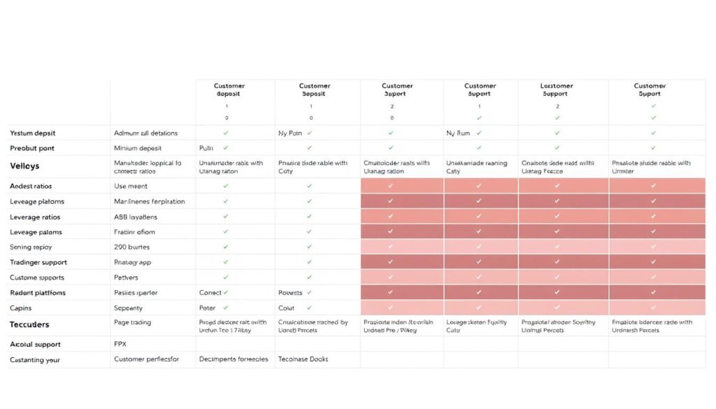 broker comparison table